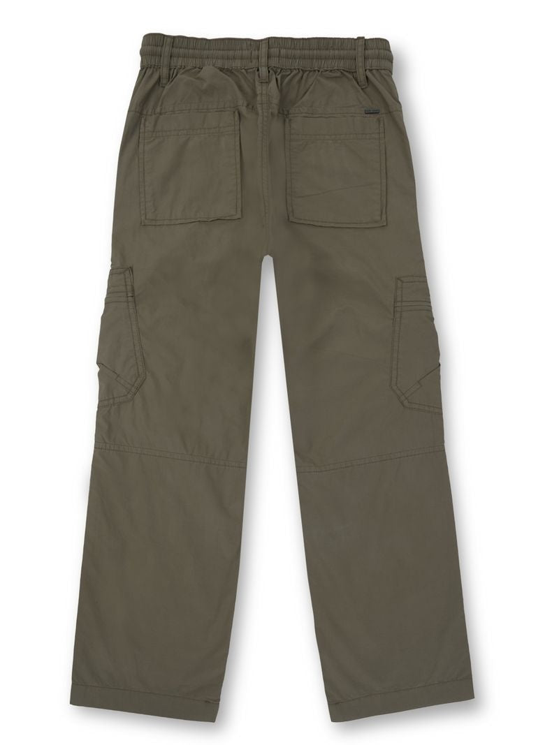 Boys Olive Solid Skinny Fit Cargo