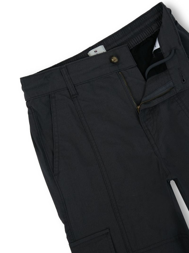 Boys Charcoal Solid Skinny Fit Cargo