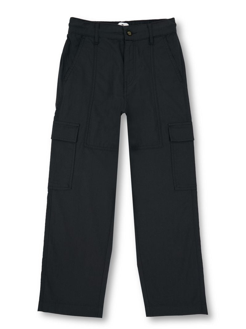 Boys Charcoal Solid Skinny Fit Cargo