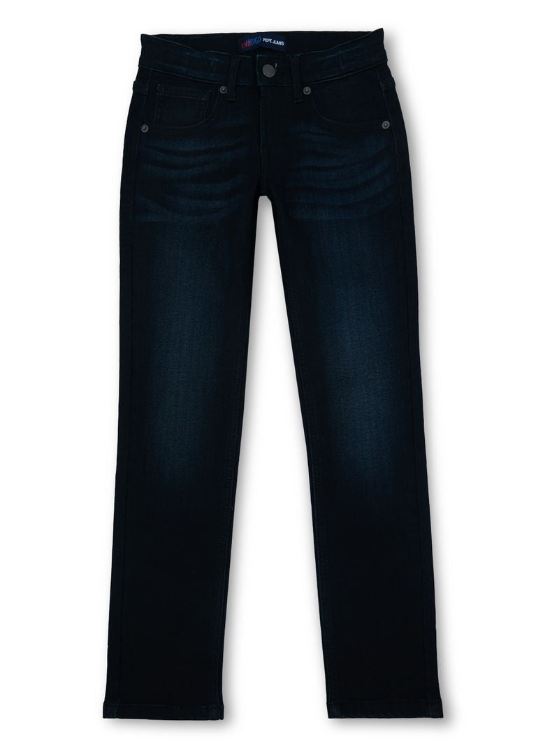 Boys Dk Grn Usd Solid Slim Fit Jeans