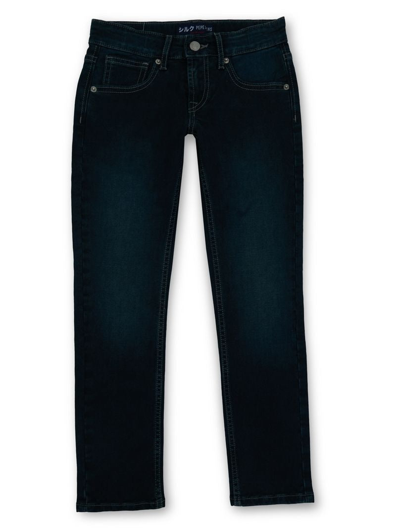 Boys Blue Black Used Solid Slim Fit Jeans