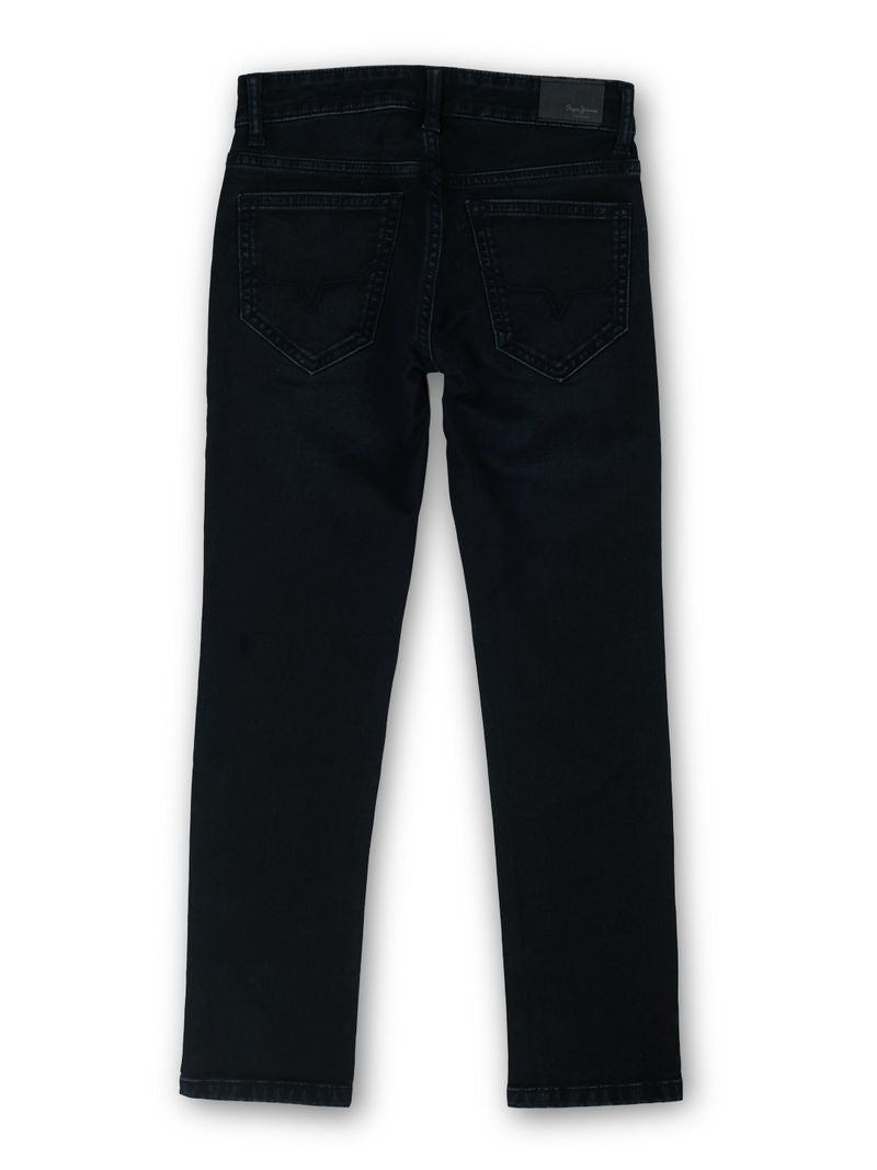 Boys Black Used Solid Slim Fit Jeans