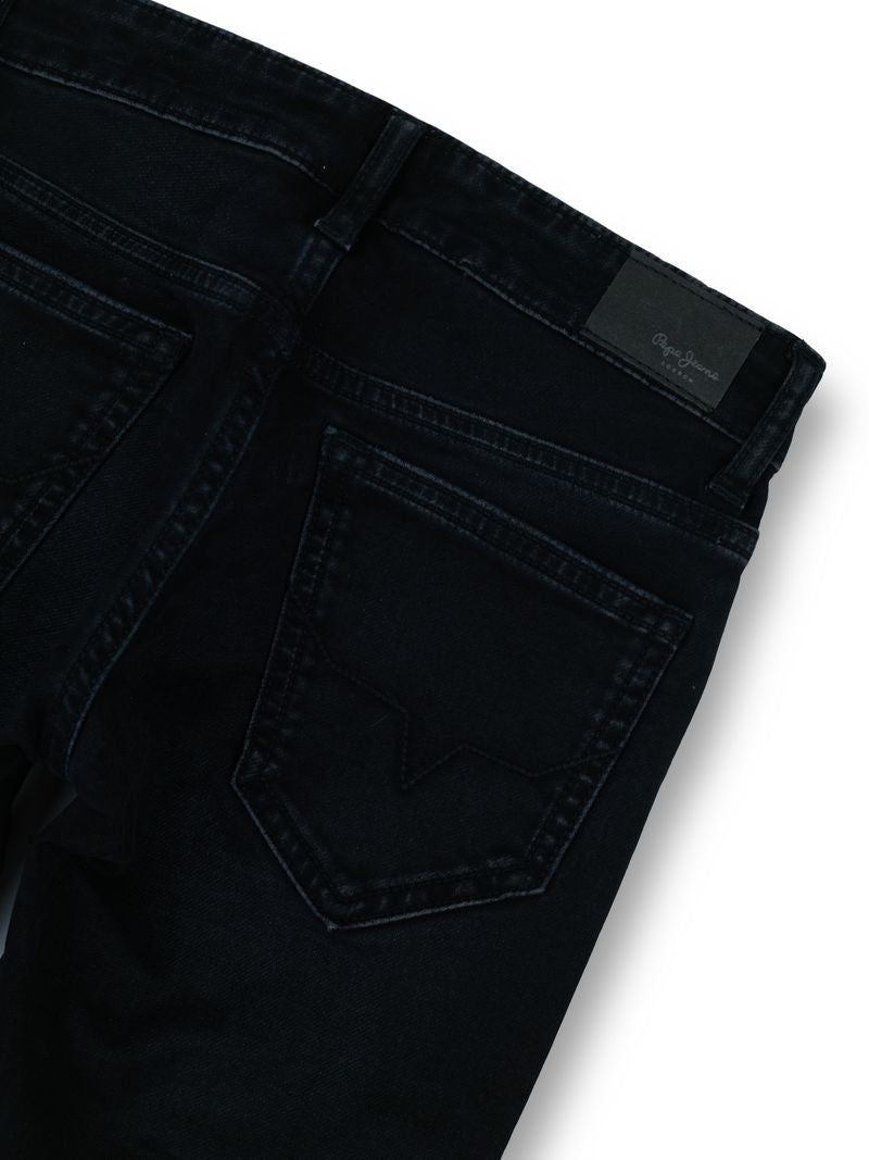 Boys Black Used Solid Slim Fit Jeans