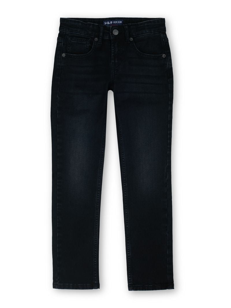 Boys Black Used Solid Slim Fit Jeans