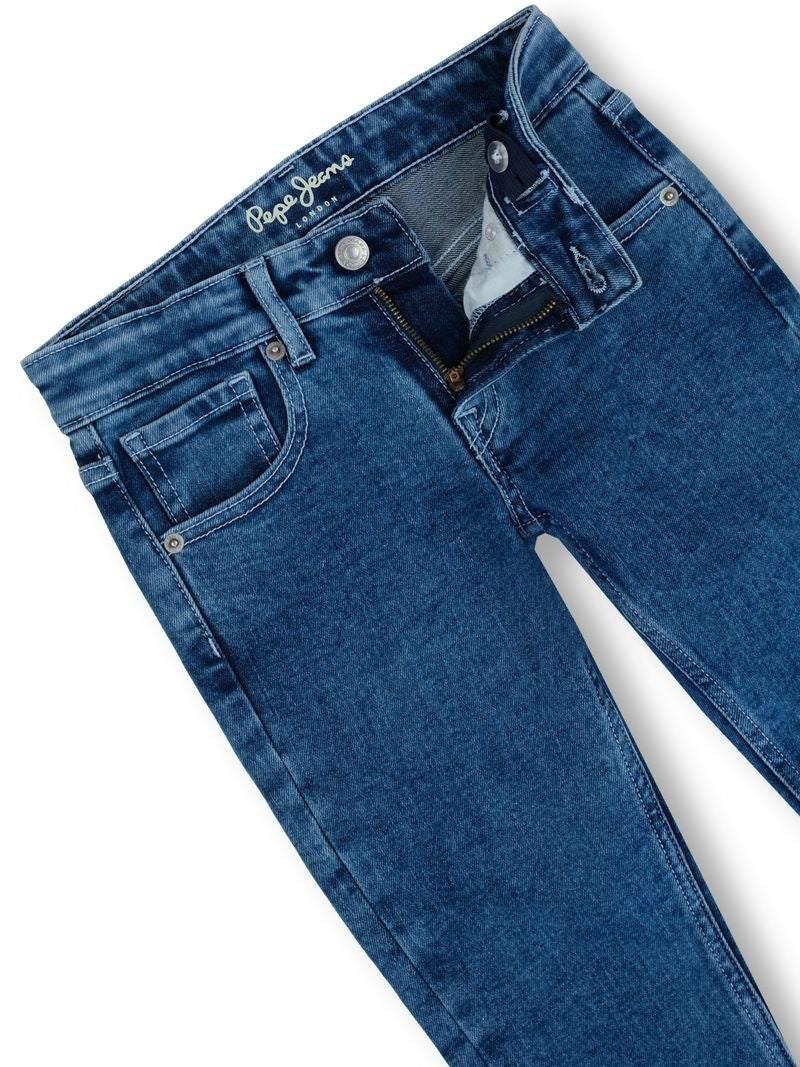 Boys Light Used Solid Slim Fit Jeans