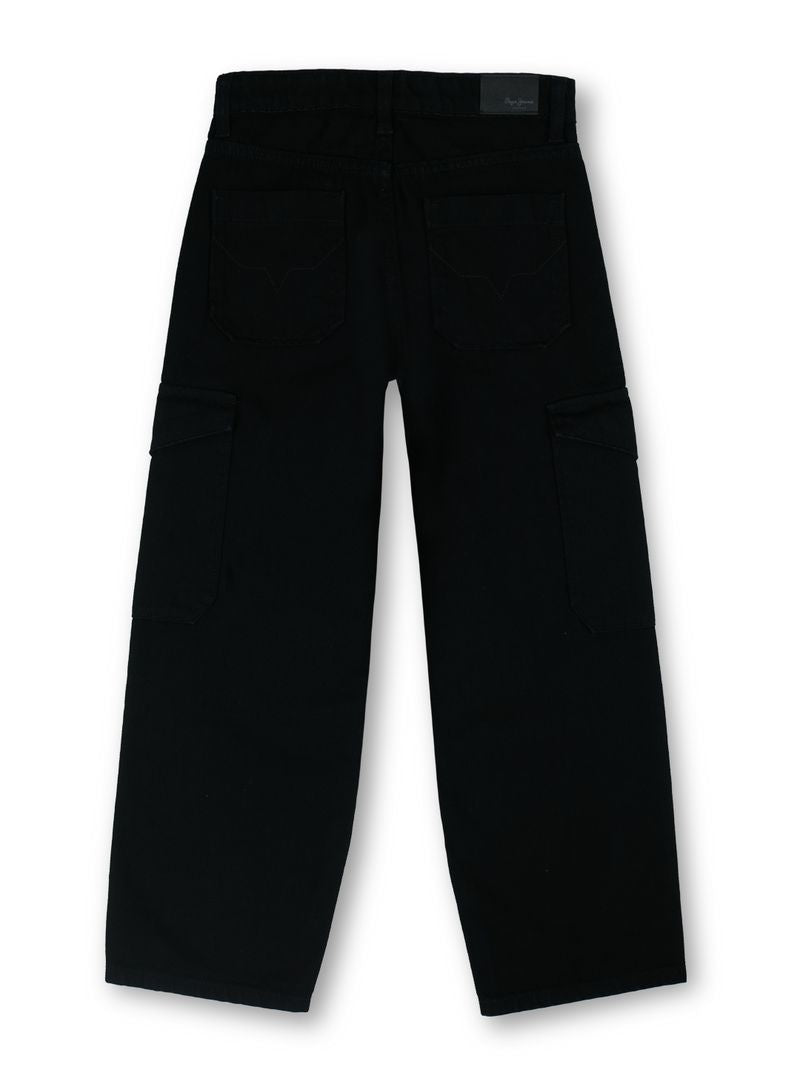 Boys Rinse Black Solid Relaxed Jeans