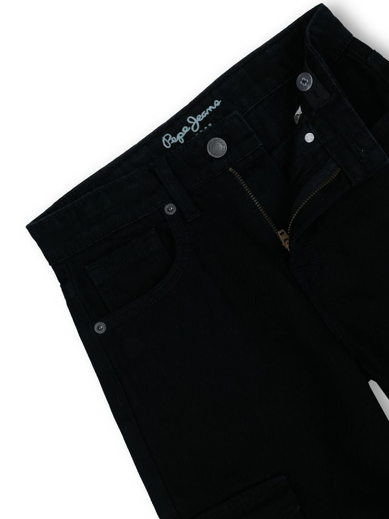 Boys Rinse Black Solid Relaxed Jeans