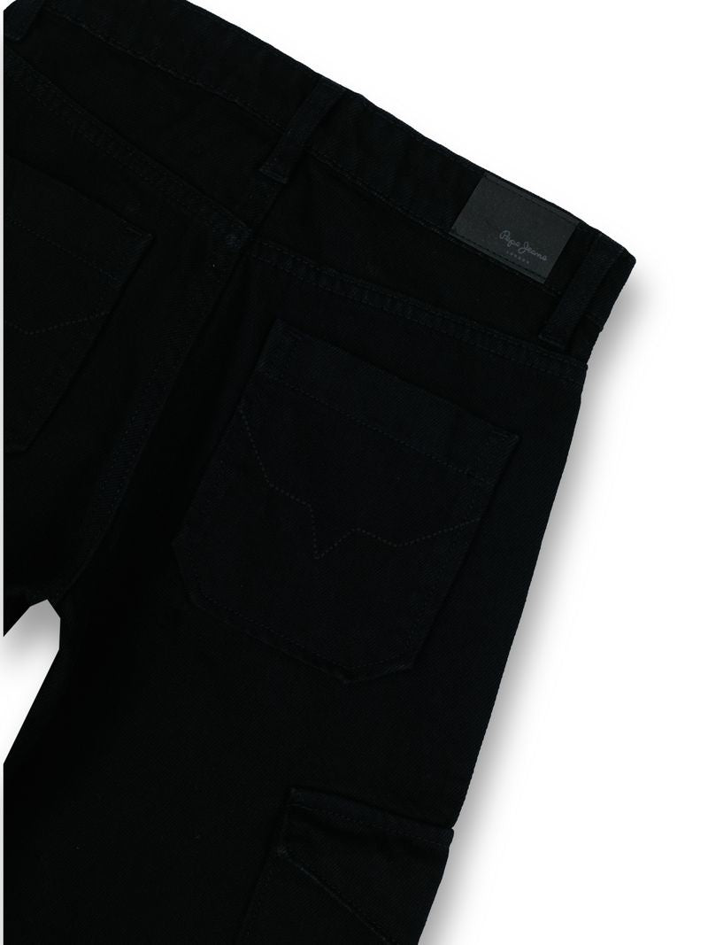 Boys Rinse Black Solid Relaxed Jeans