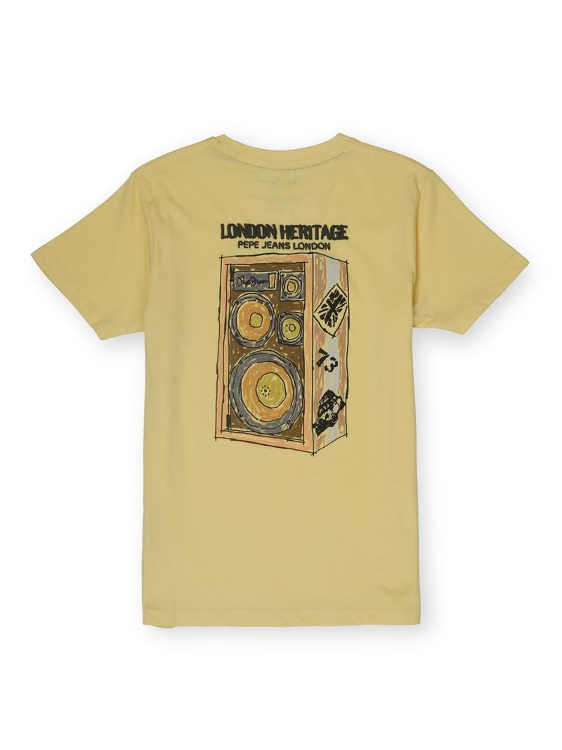 Boys Yellow Graphic Print Regular Fit T-Shirt