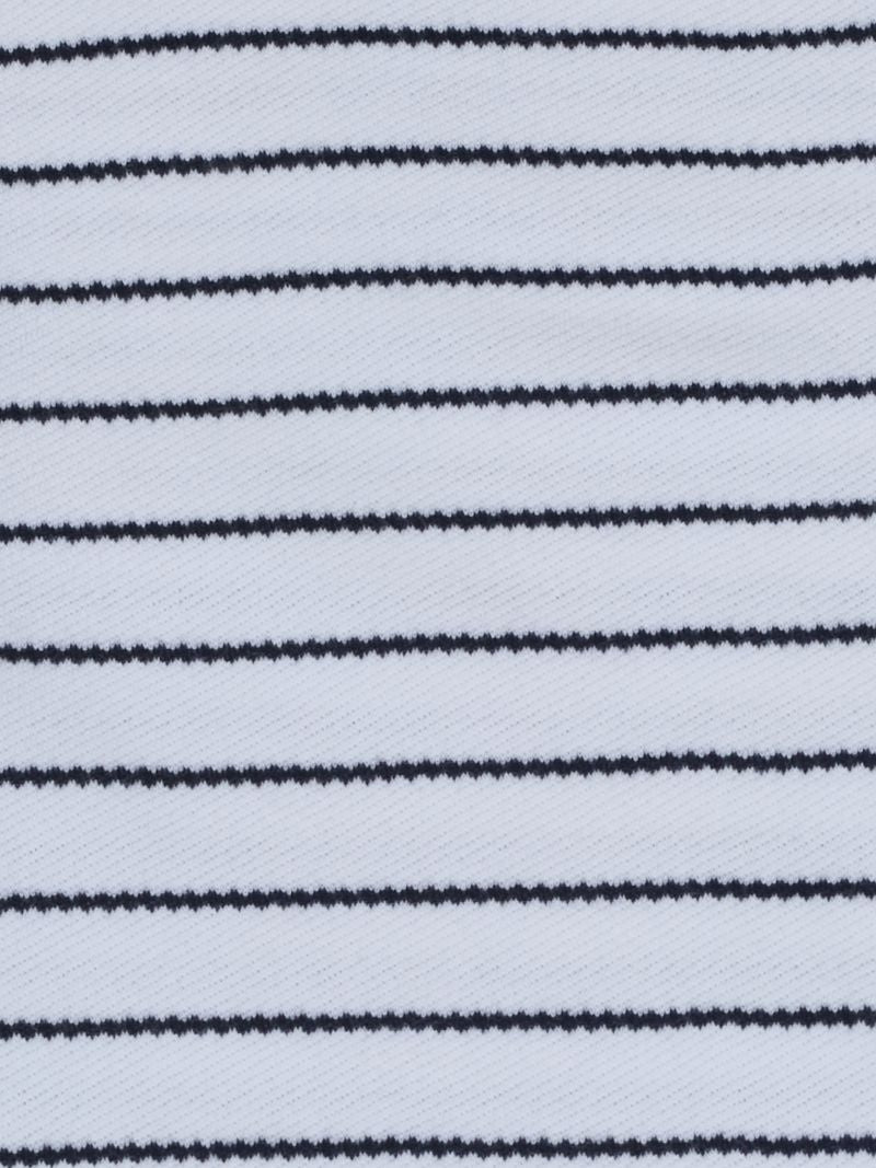 Boys Off White Striped Cotton T-Shirt Short Sleeve