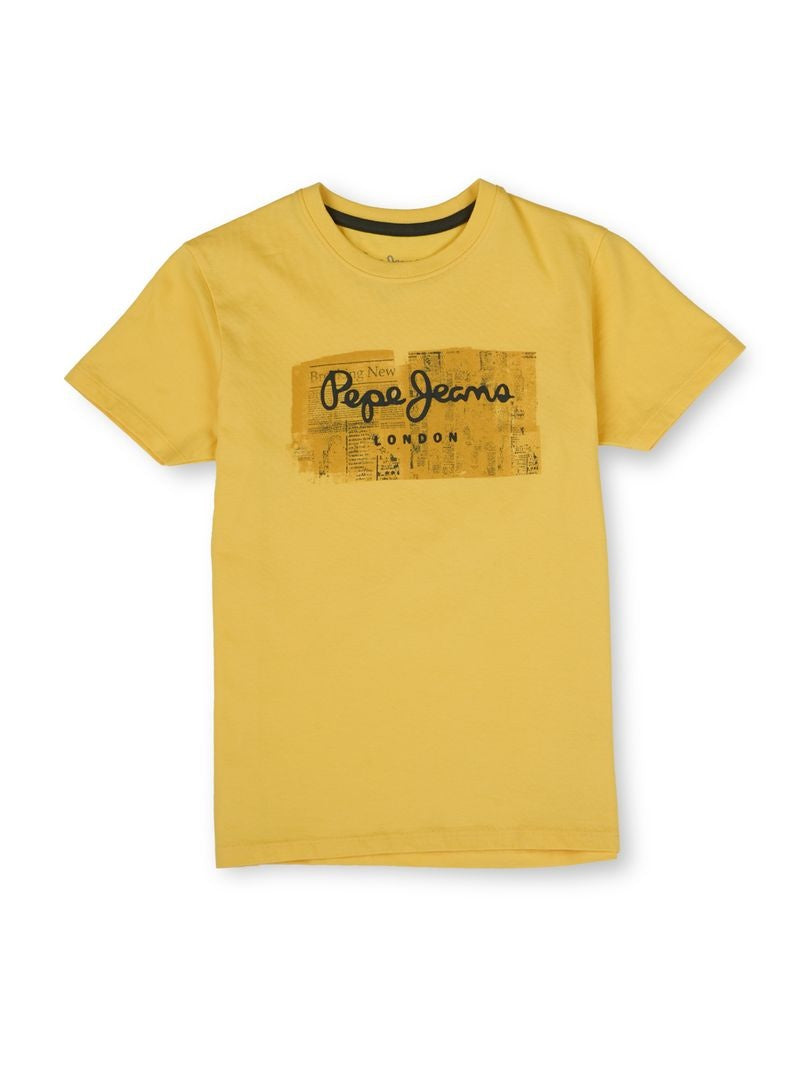 Boys Gold Graphic Print Regular Fit T-Shirt