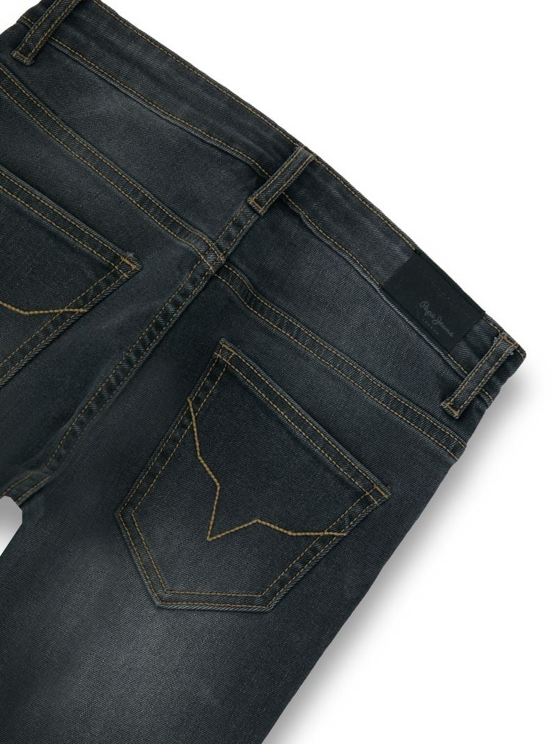 Boys Medium Grey Used Solid Skinny Fit Jeans