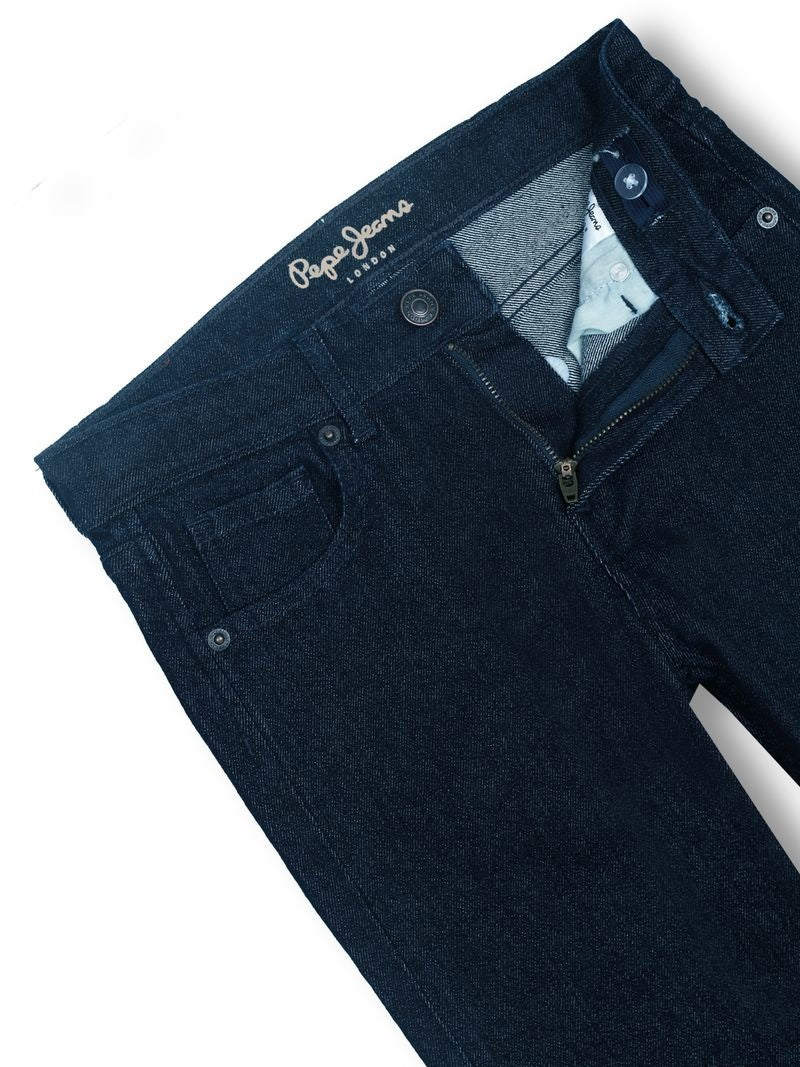 Boys Dark Raw Solid Skinny Fit Jeans