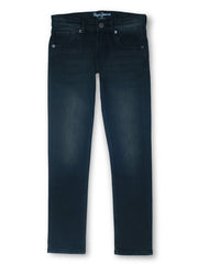 Boys Washed Black Solid Slim Fit Jeans
