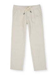 Boys Ecru Solid Regular Fit Jeans