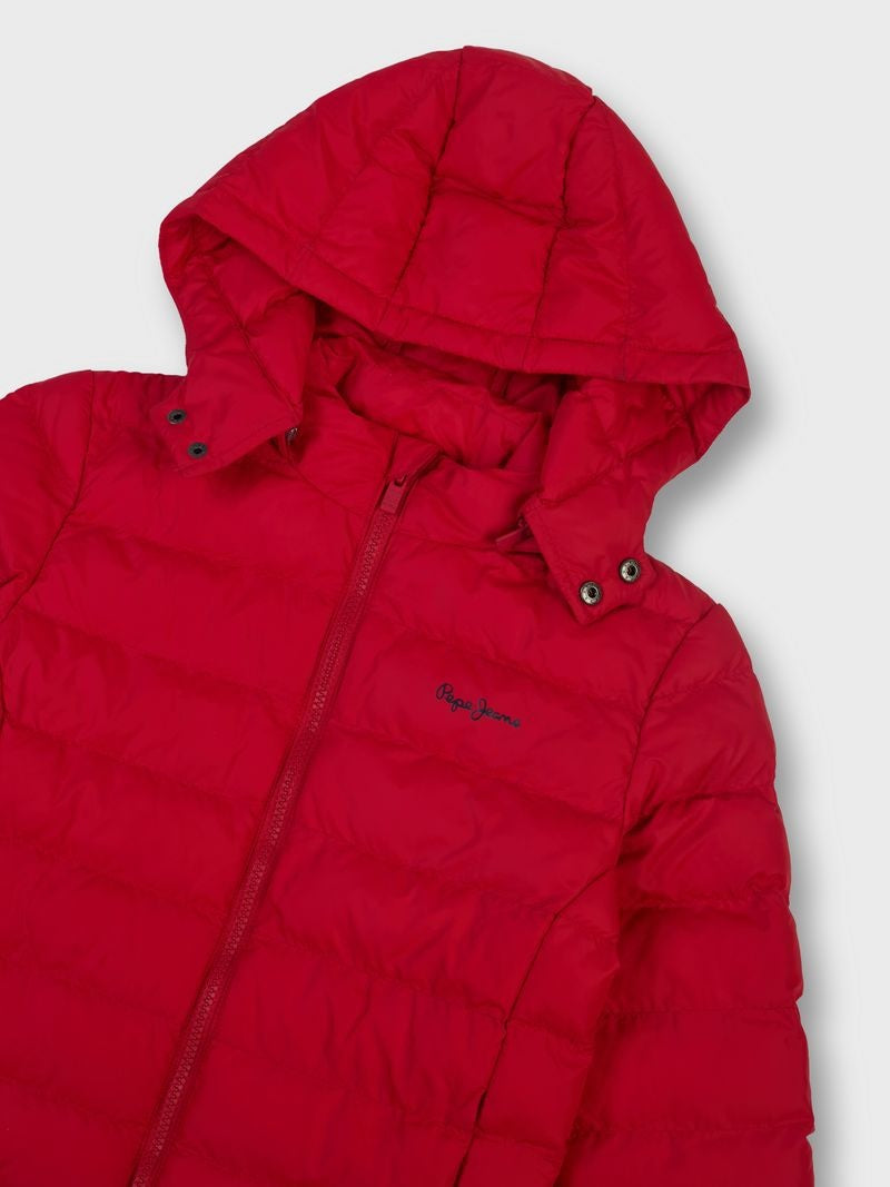 Boys Red Solid Regular Fit Jacket