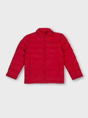 Boys Red Solid Regular Fit Jacket