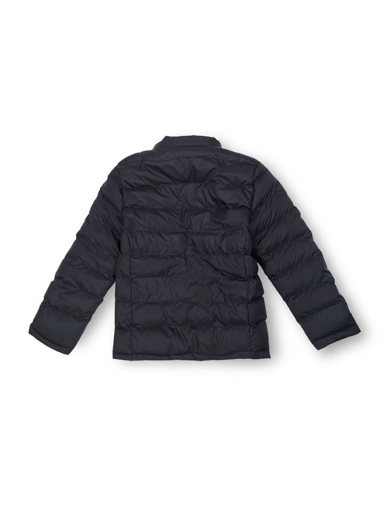Boys Black Solid Regular Fit Jacket Full Sleeves