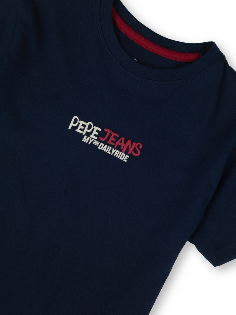 Boys Navy Graphic Print Regular Fit T-Shirt Everyday