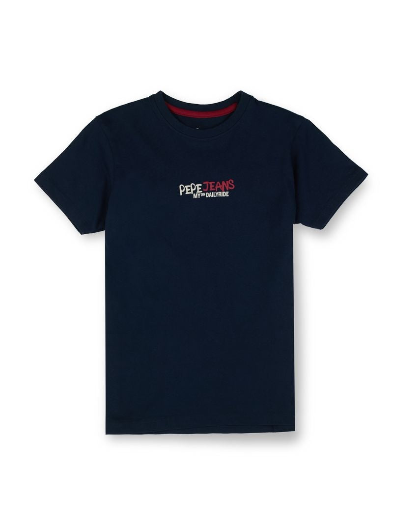 Boys Navy Graphic Print Regular Fit T-Shirt Everyday
