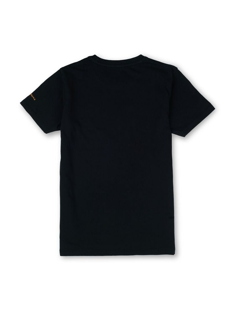 Boys Black Graphic Print Regular Fit T-Shirt Everyday