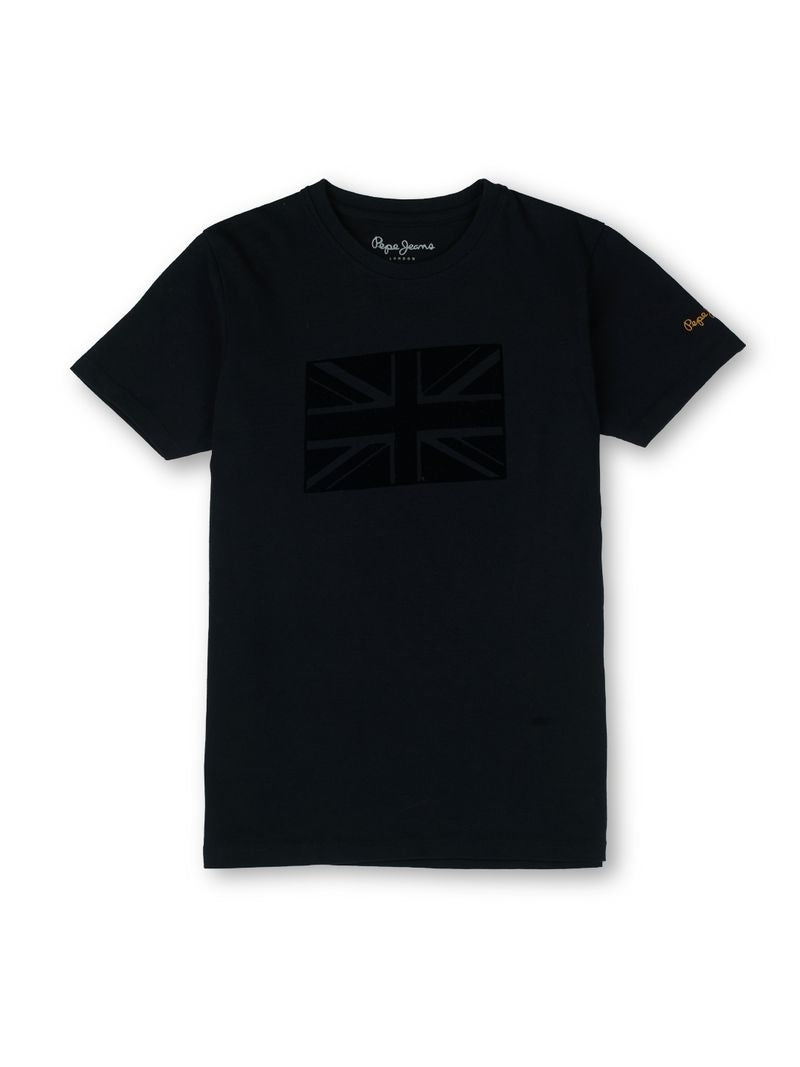 Boys Black Graphic Print Regular Fit T-Shirt Everyday