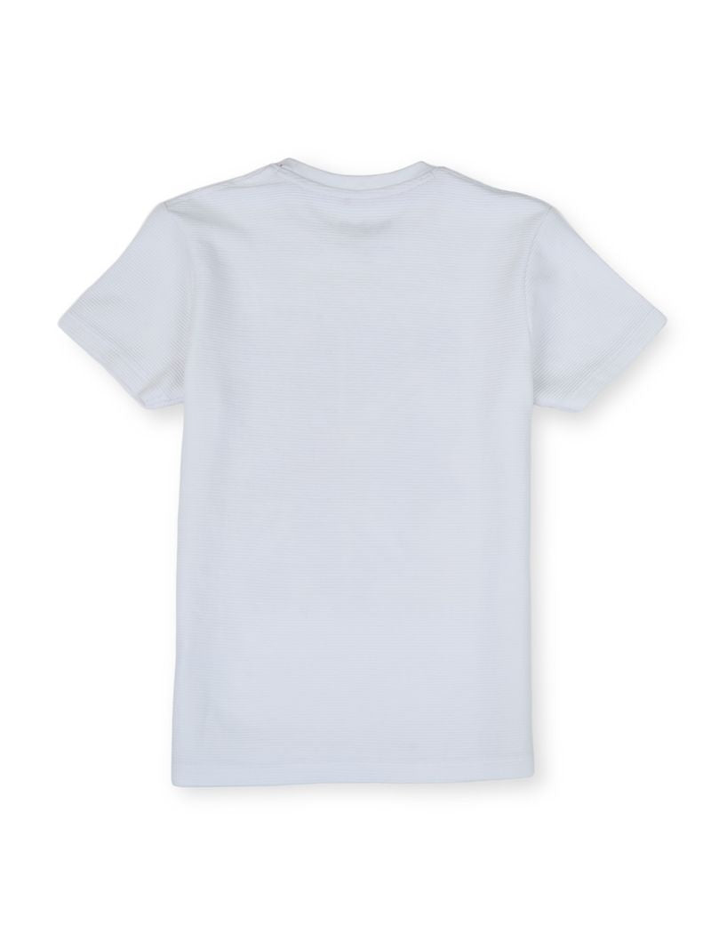 Boys White Graphic Print Regular Fit T-Shirt Everyday