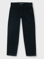 Boys Black Used Solid Baggy Fit Jeans