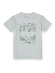 Boys Off White Graphic Print Regular Fit T-Shirt
