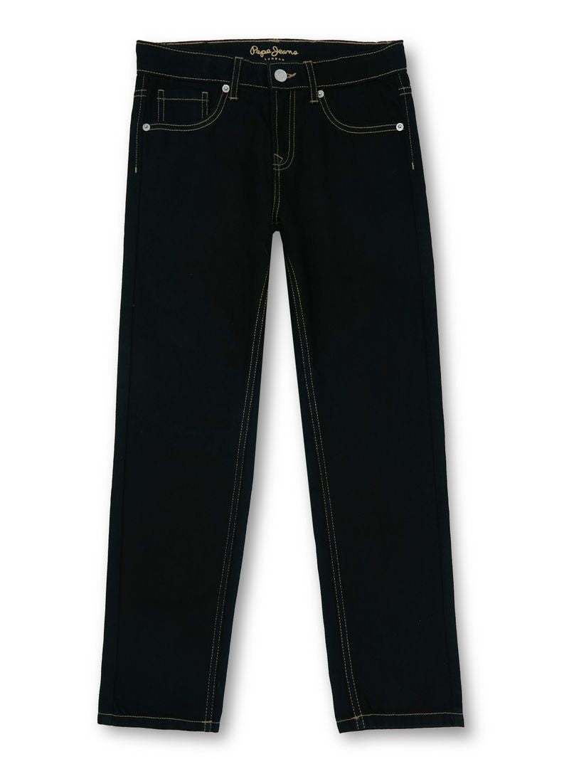 Boys Jet Black Solid Skinny Fit Jeans