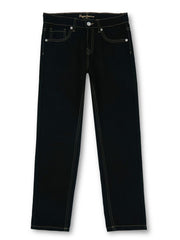 Boys Jet Black Solid Skinny Fit Jeans