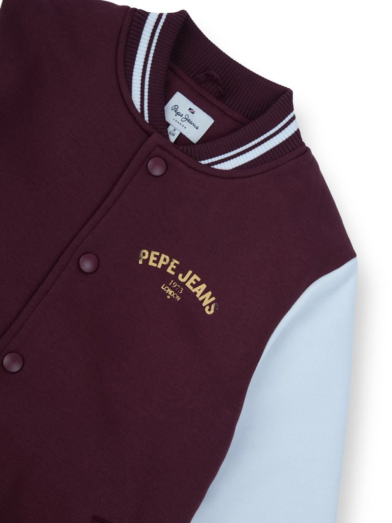 Boys Wine Solid Regular Fit Jacket Full Sleeves