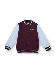 Boys Wine Solid Regular Fit Jacket Full Sleeves