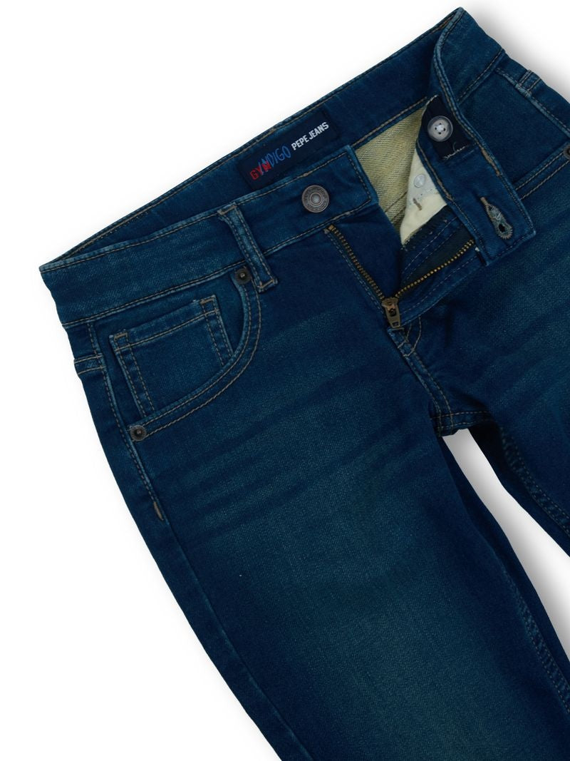 Boys Med Tint Used Solid Slim Fit Jeans