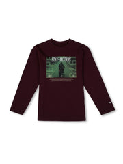 Boys Burgundy Graphic Print Regular Fit T-Shirt