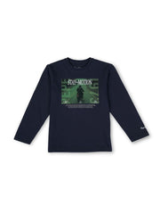 Boys Steel Grey Graphic Print Regular Fit T-Shirt