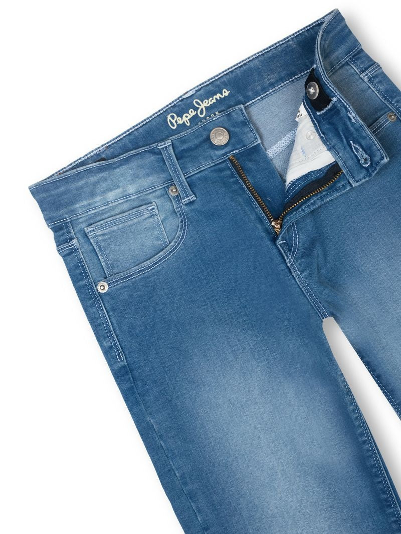 Boys Light Vint Used Solid Skinny Fit Jeans