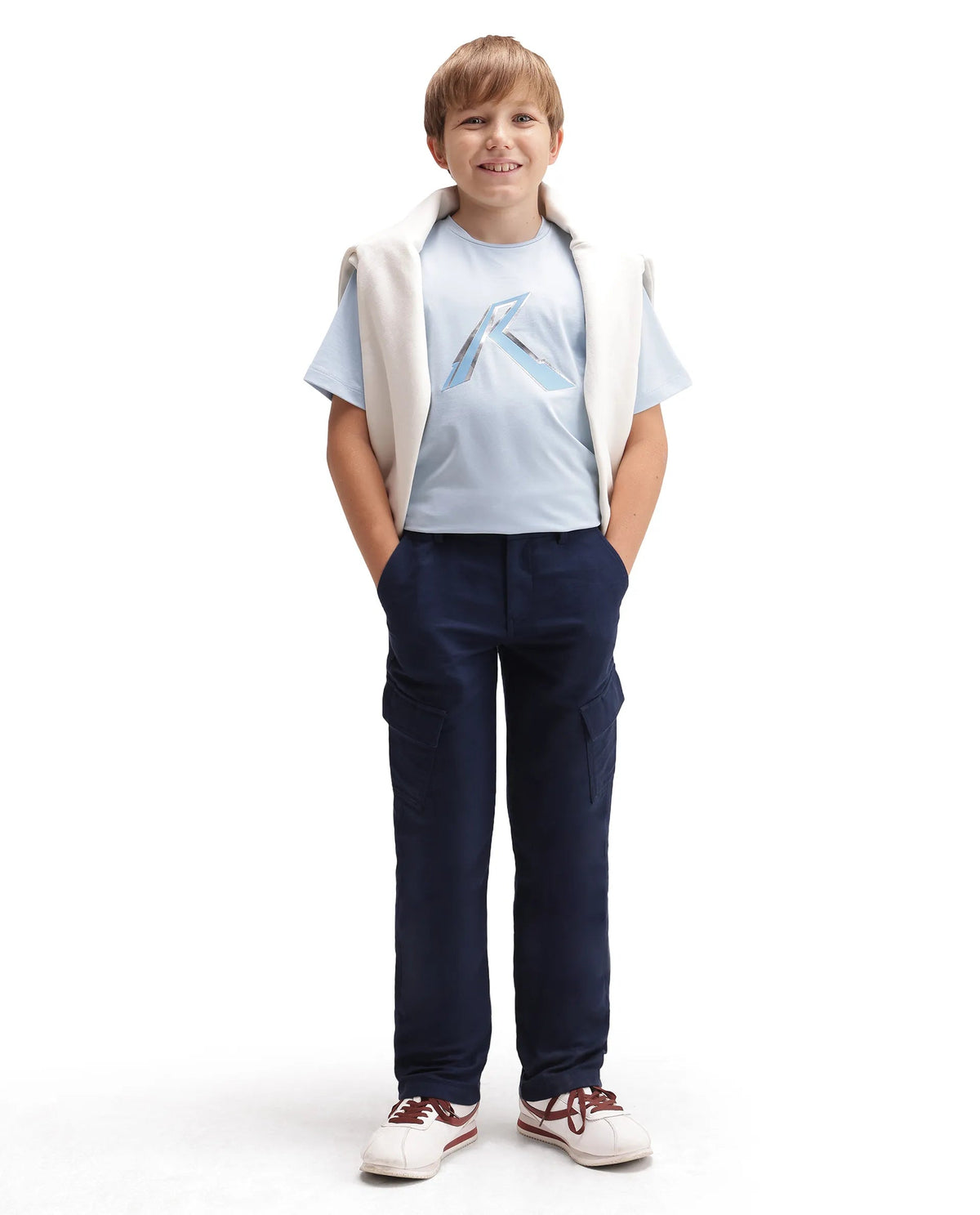 Rare Ones Boys Presso Cargo Fit Cotton Trouser - Dark Navy