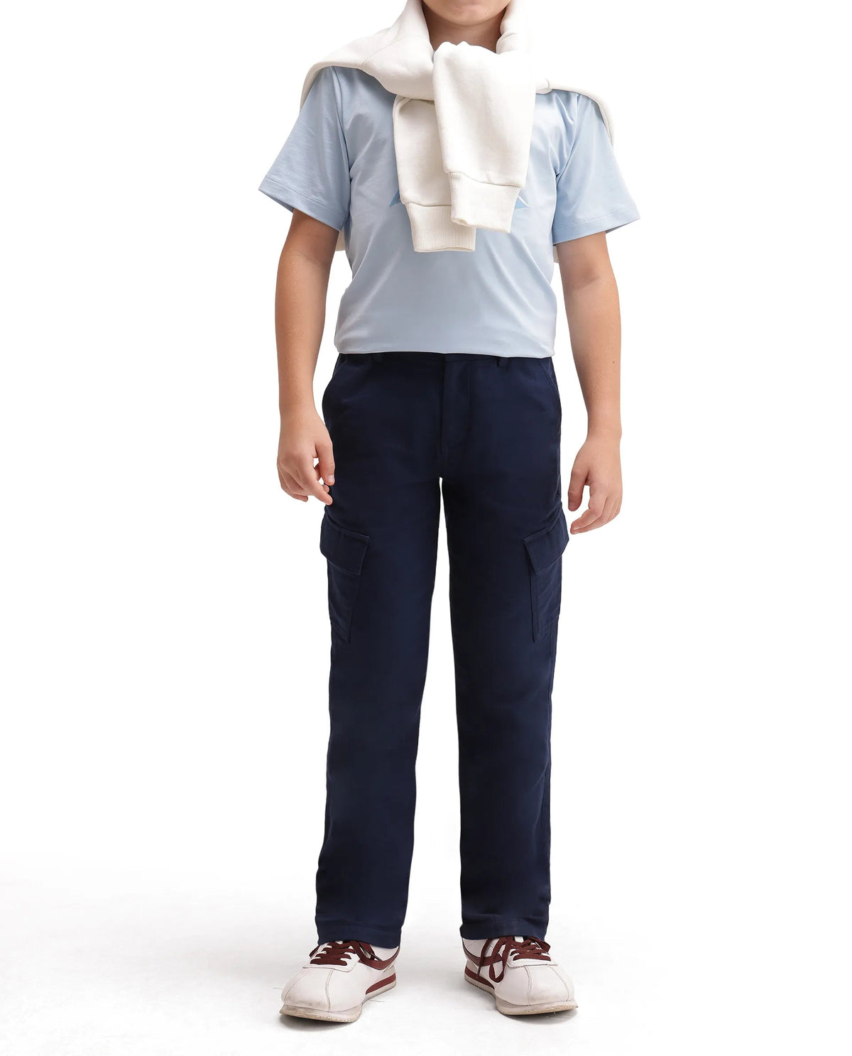 Rare Ones Boys Presso Cargo Fit Cotton Trouser - Dark Navy
