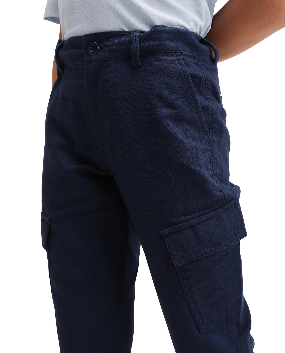 Rare Ones Boys Presso Cargo Fit Cotton Trouser - Dark Navy