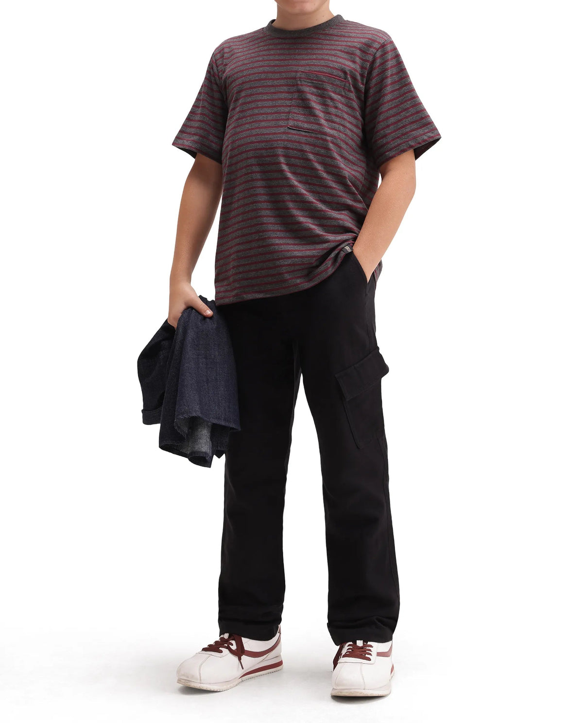 Rare Ones Boys Presso Cargo Fit Cotton Trouser - Black
