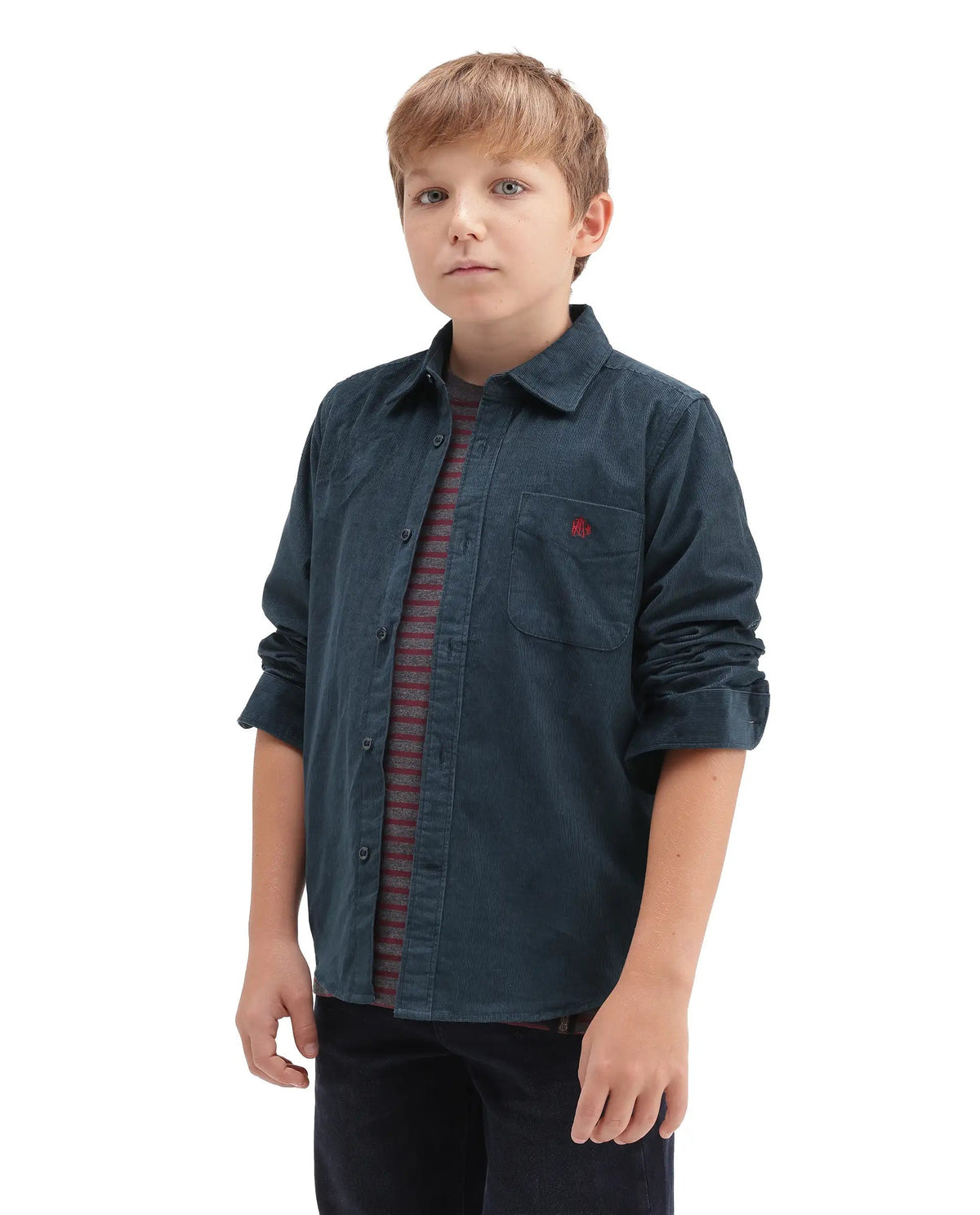 Rare Ones Boys Ceon Regular Fit Cotton Shirt - Teal