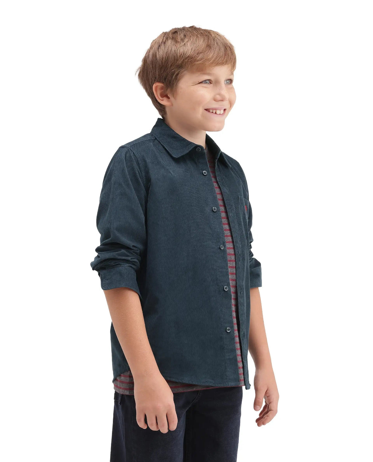 Rare Ones Boys Ceon Regular Fit Cotton Shirt - Teal