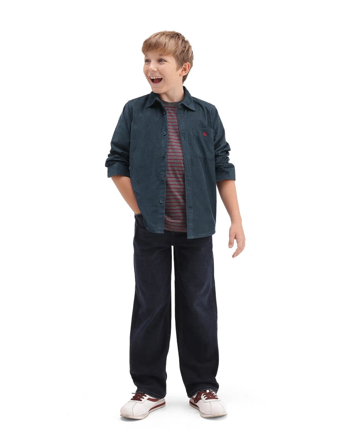 Rare Ones Boys Ceon Regular Fit Cotton Shirt - Teal