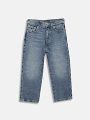 Boys Light Blue Relaxed Fit Mid Rise Jeans