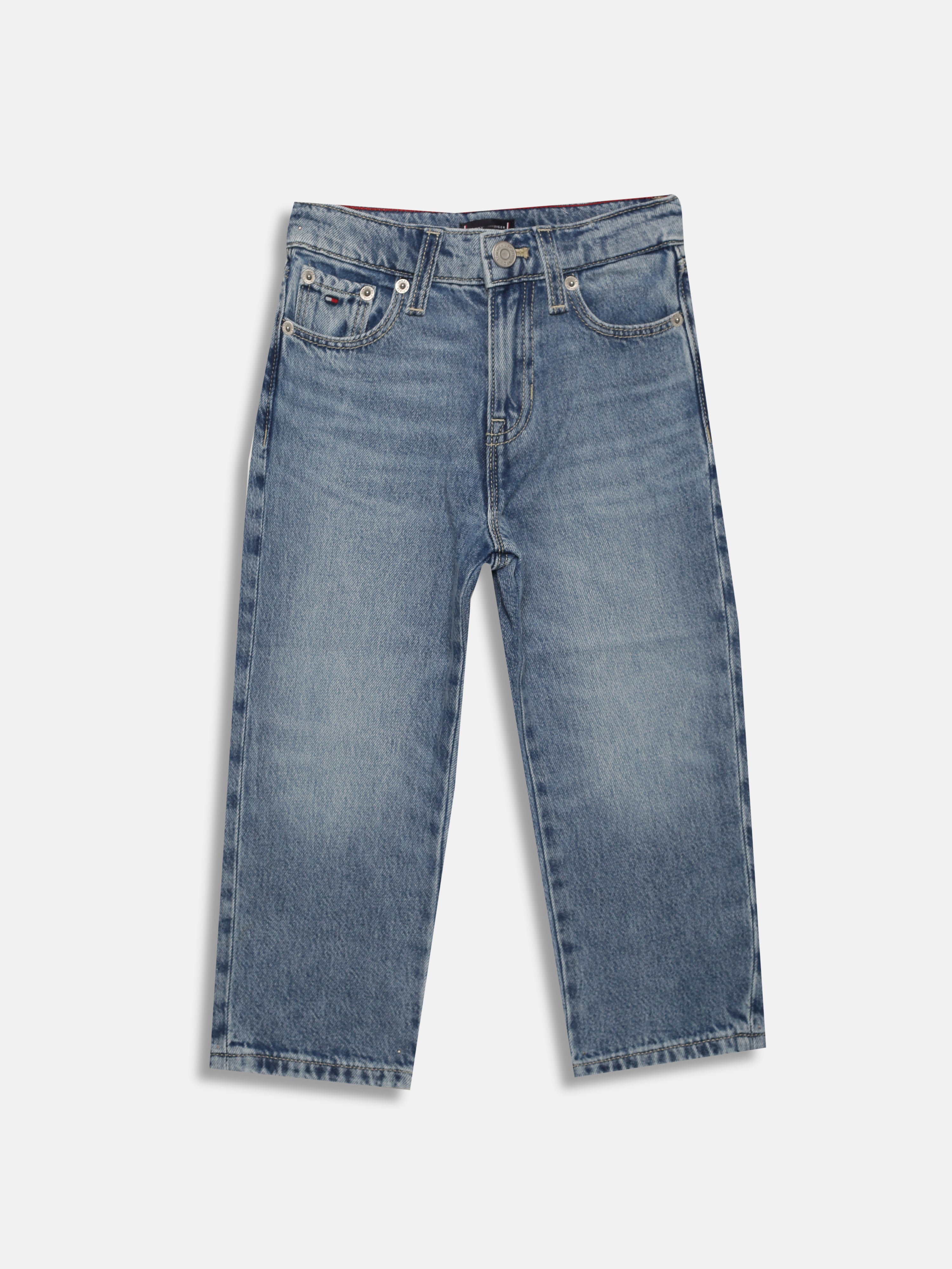 Boys Light Blue Relaxed Fit Mid Rise Jeans