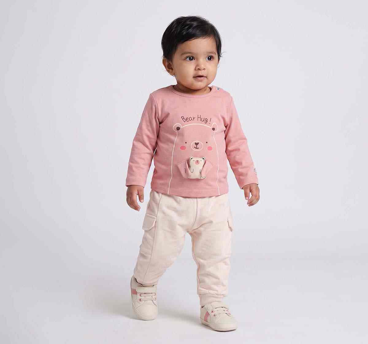 T-Shirt with Applique & Jogger Set Peach