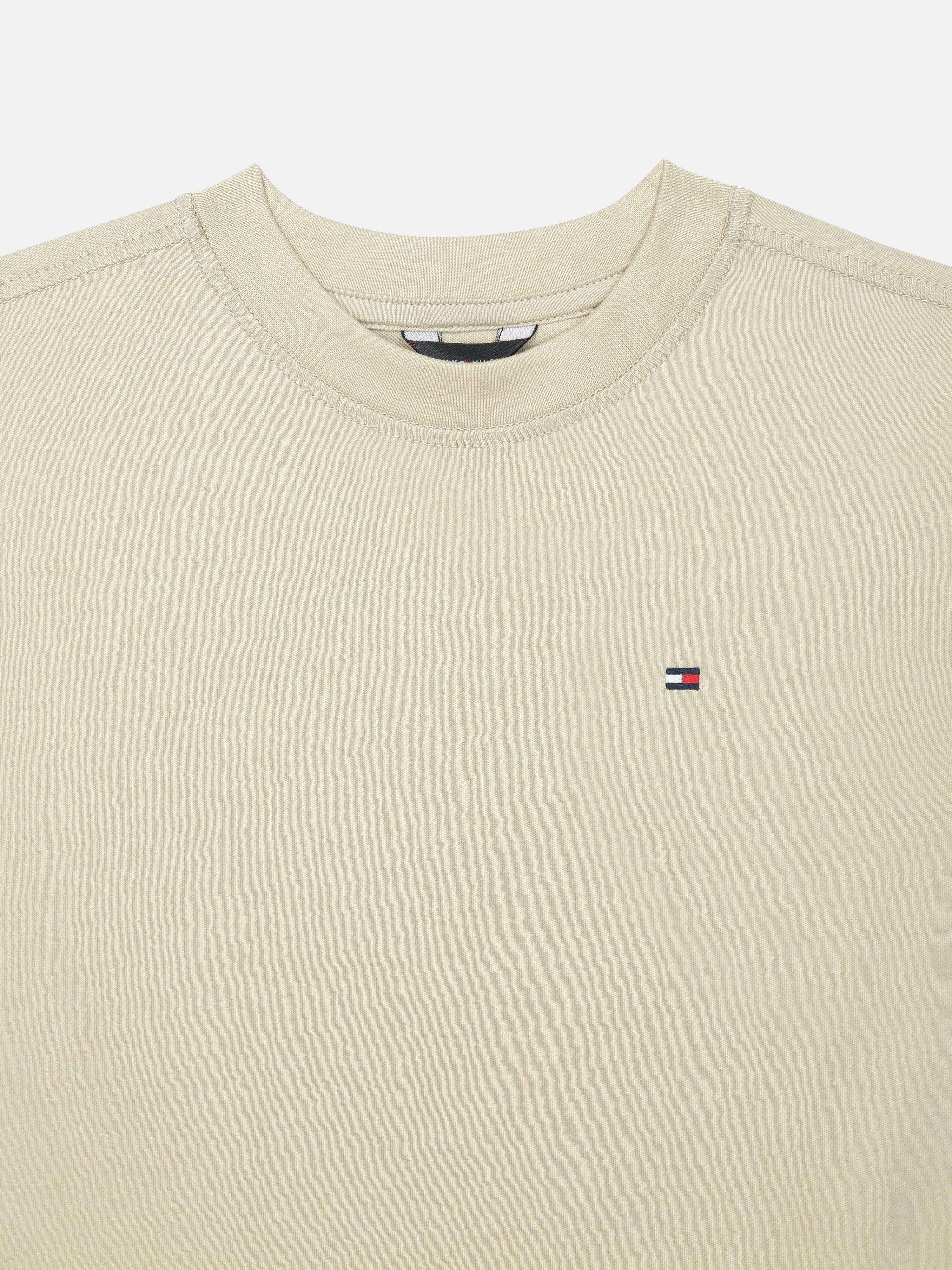 Boys Beige Printed Cotton T-Shirt