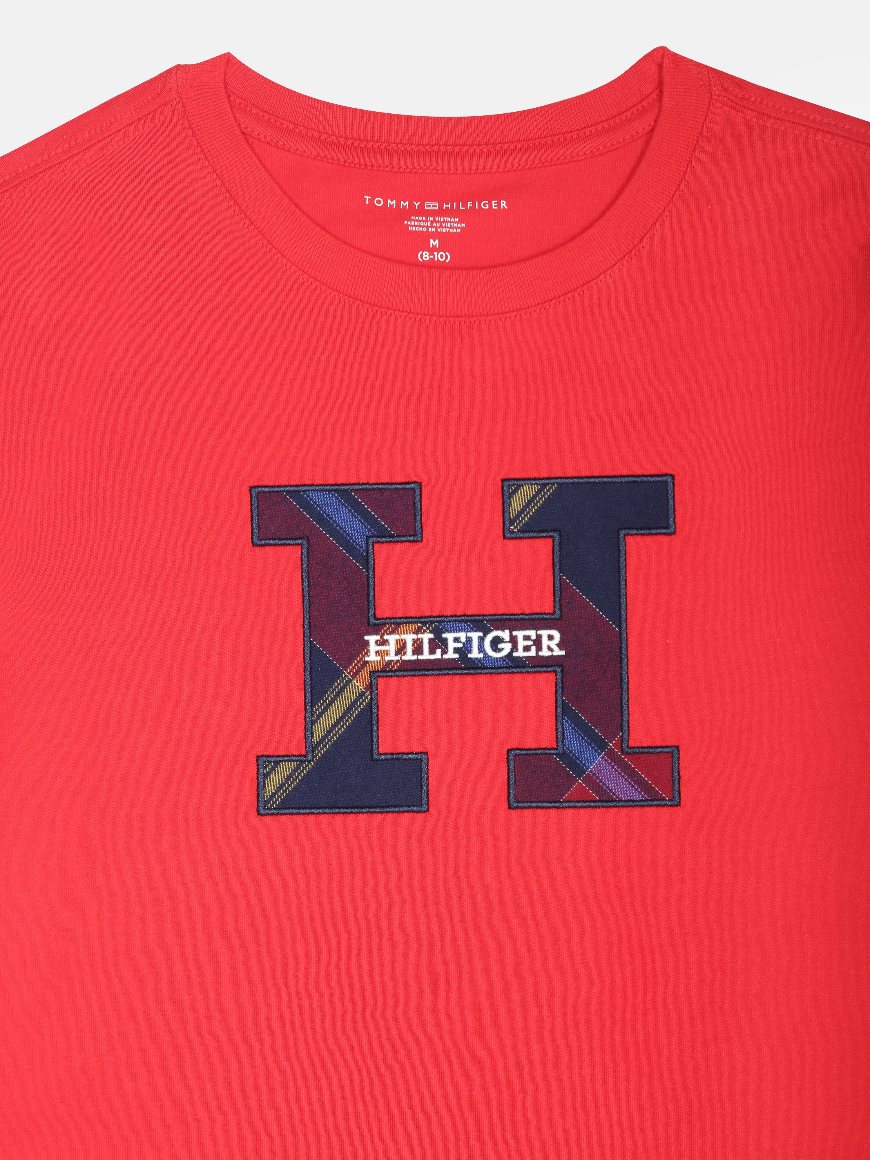 Boys Red Printed Cotton T-Shirt
