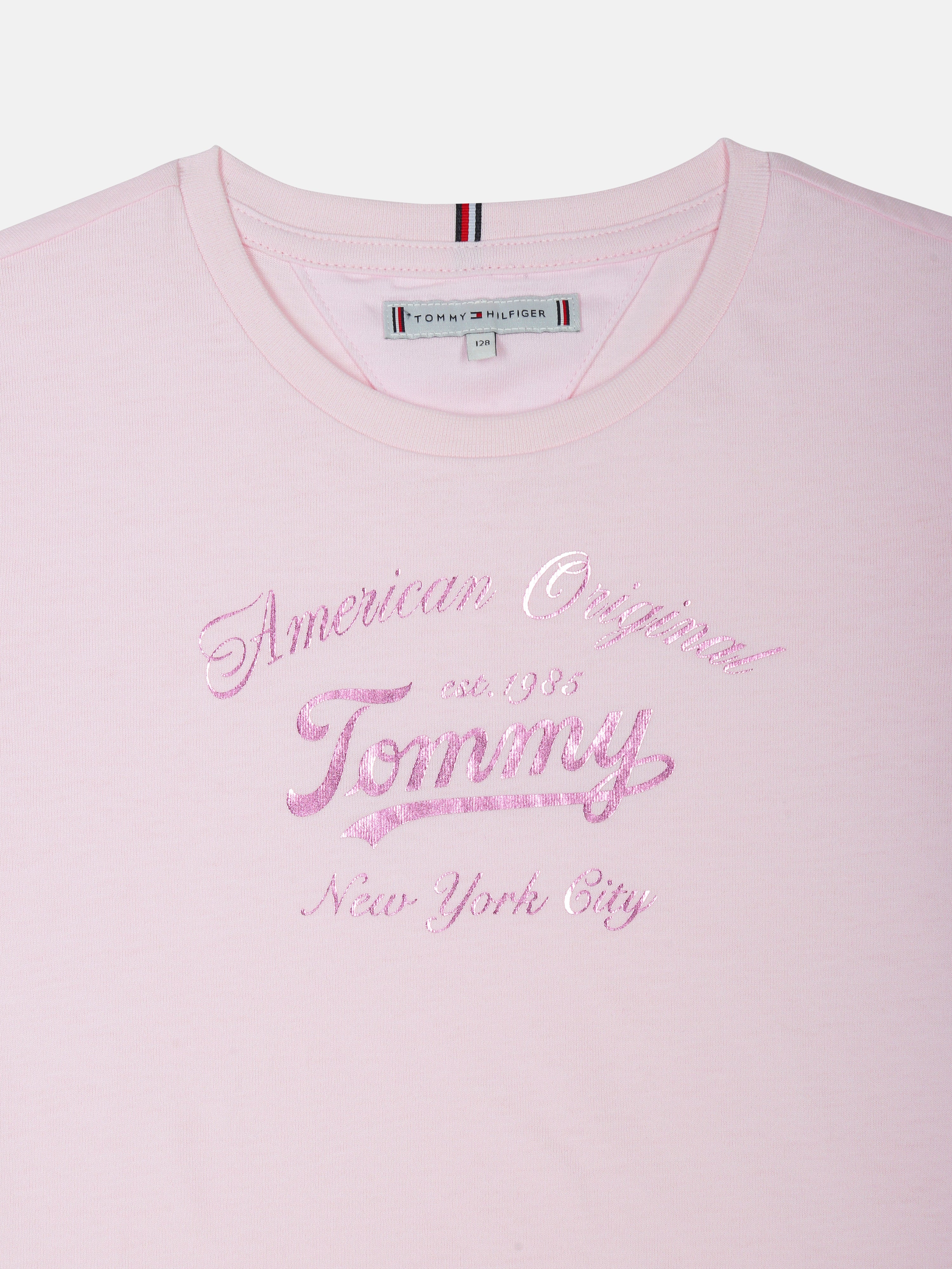 Girls Pink Logo Cotton Blend Casual Knit Top